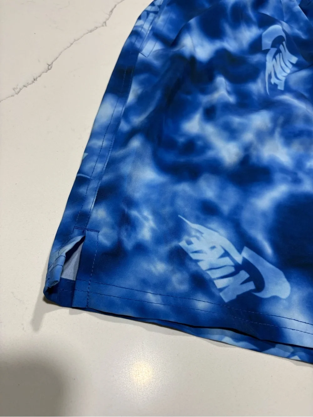 Nike Men’s Blue Tie-Dye Swim Trunks